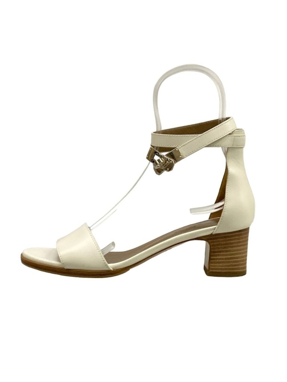 Hermes Pumps Manage Ivory Leather Heel